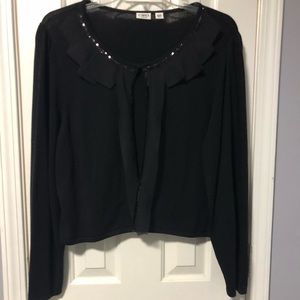 Cato. Sequin trimmed black cardigan. 22/24W
